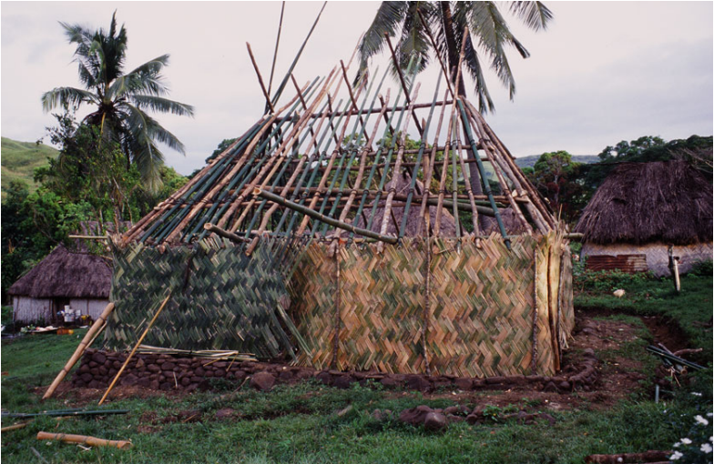 Traditional house in Fiji before thatching. Source: Zamolyi (2015)