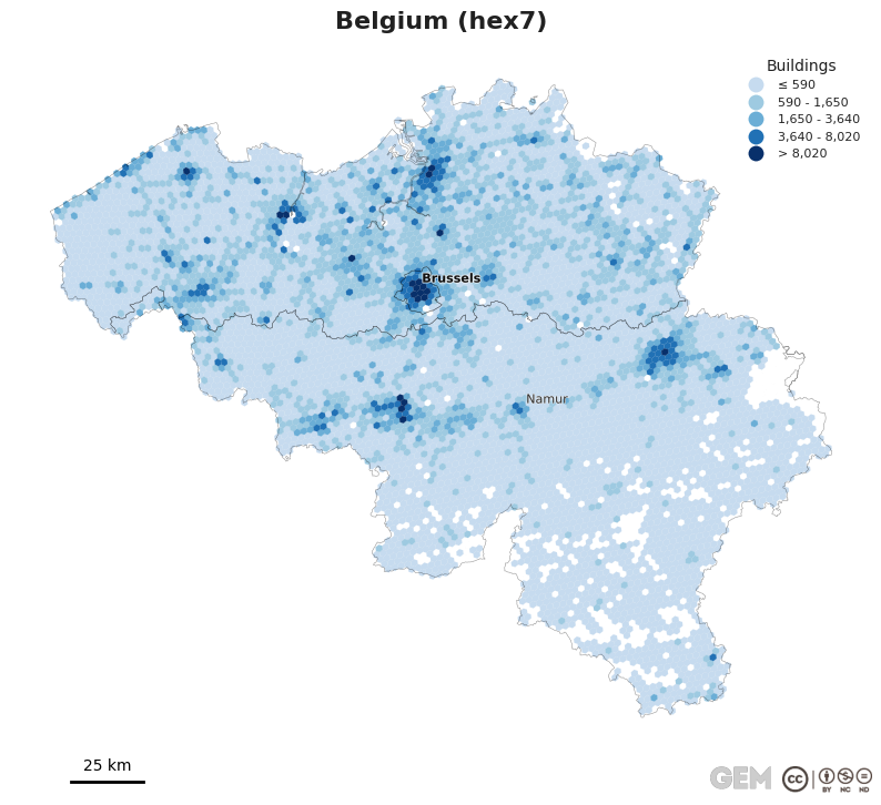 Spatially distributed building exposure
