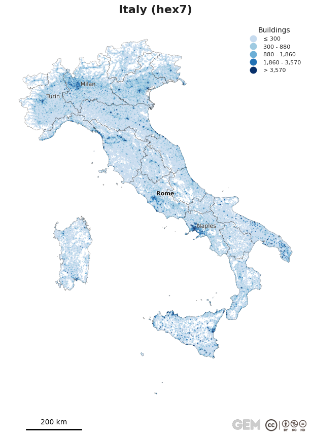 Spatially distributed building exposure