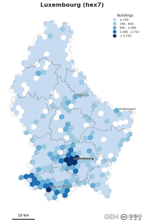 Spatially distributed building exposure