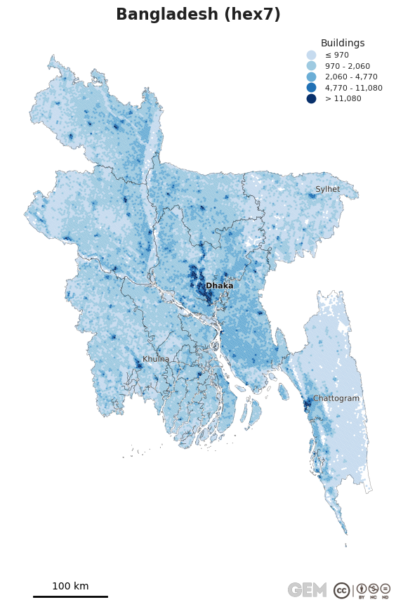 Spatially distributed building exposure