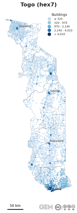 Spatially distributed building exposure